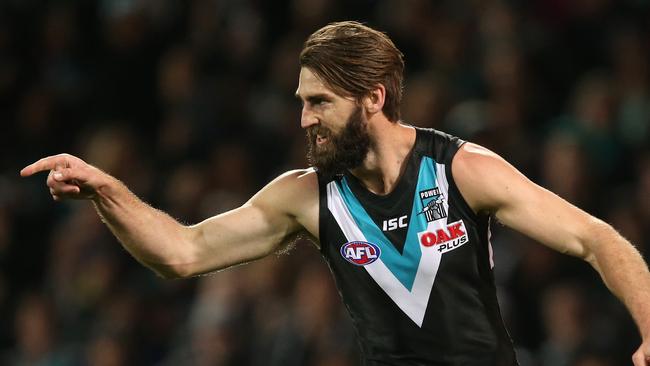 Justin Westhoff will call an end to his glittering career with Port Adelaide at the end of the season. Picture: James Elsby/Getty Images