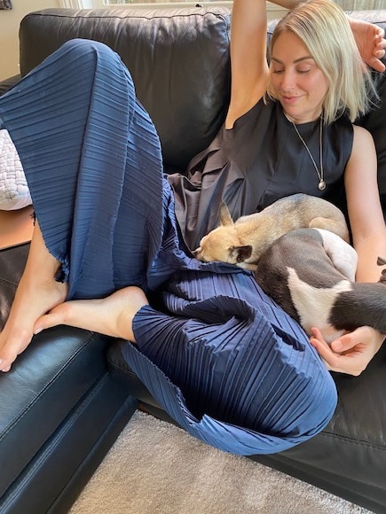 Kate Jenkinson with Bowie and Bruno. Pic: Kate Jenkinson