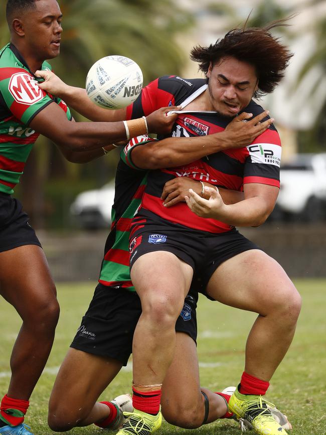 North Sydney forward Kobe Lepua finished the regular season in typical fashion, with several barnstorming carries. Picture: Sam Ruttyn