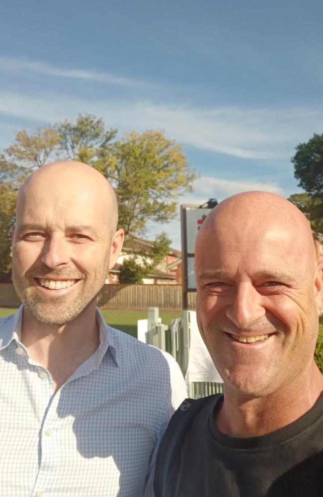 Simon Earle former Labor candidate for Cook (right) with the current running Liberal Candidate Simon Kennedy. Picture: X