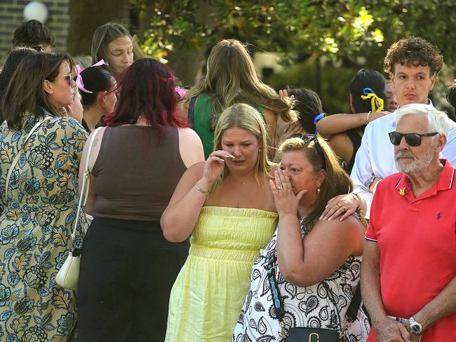 Family and friends gather at the funeral service for Holly Morton-Bowles. Picture: NewsWire / Luis Enrique Ascui