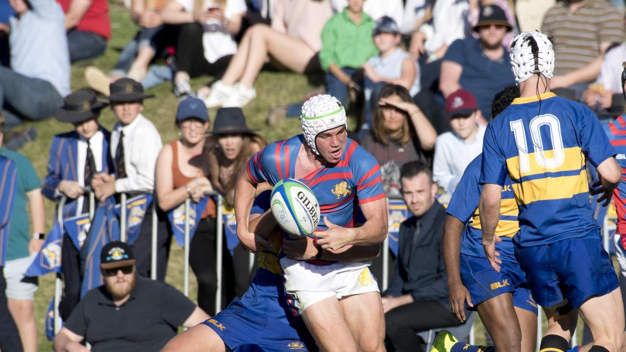 Mac Grealy, Downlands. O'Callaghan Cup, Downlands vs TGS. Saturday, 27th Jul, 2019.