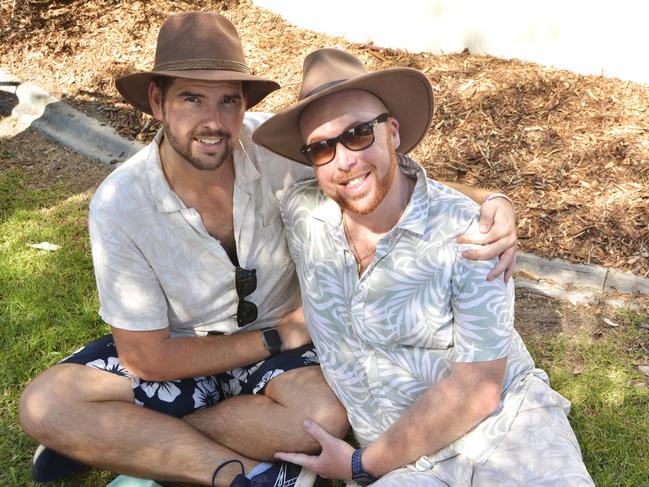 (From left) Forrest and Sam Moore at the Queensland Country Bank Food &amp; Wine Fiesta during Stanthorpe's Apple and Grape Harvest Festival on Saturday, March 2, 2024. Photo: Jessica Klein