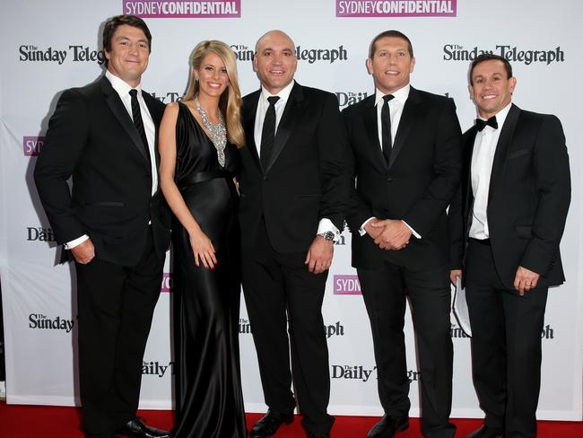 Nathan Hindmarsh, Lara Pitt, Gordon Tallis, Brian Fletcher and Matthew Johns.