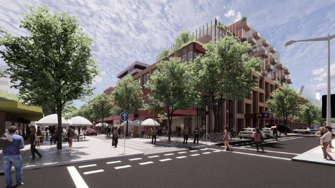 Artist impression of the corner of Little Malop and Yarra streets.