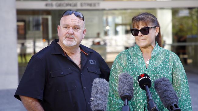 Brett and Belinda Beasley outside the Brisbane Supreme Court. Picture: NCA NewsWire/Tertius Pickard