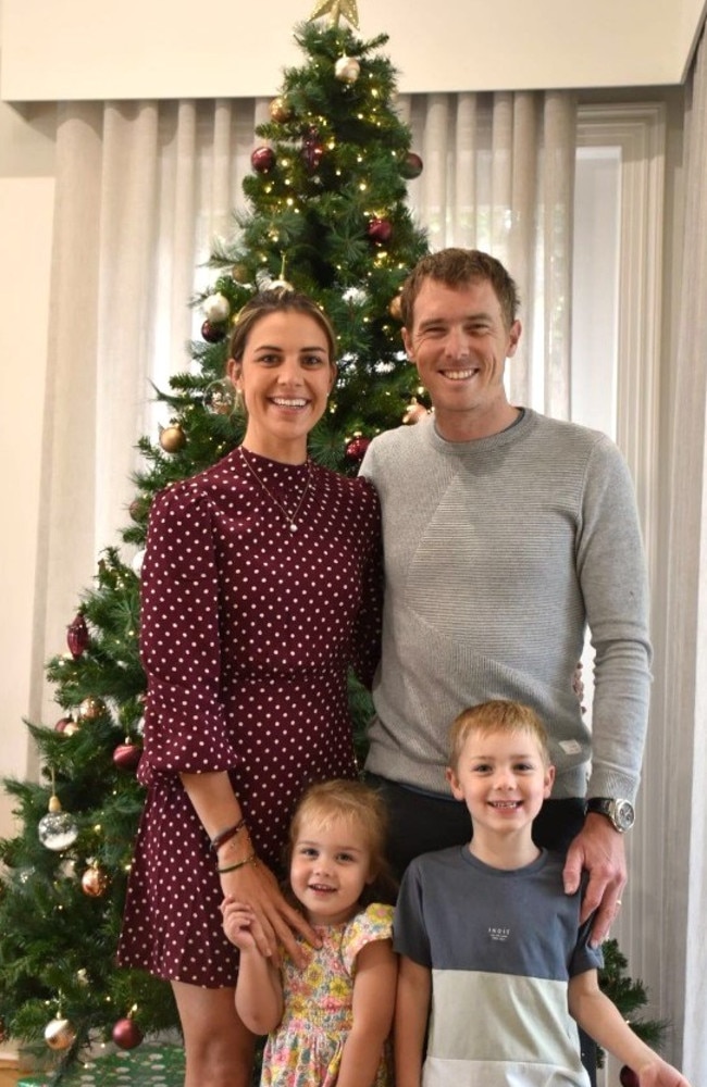 Rohan Dennis with Melissa Dennis and their children. Photo: Instagram, @rohandennis.