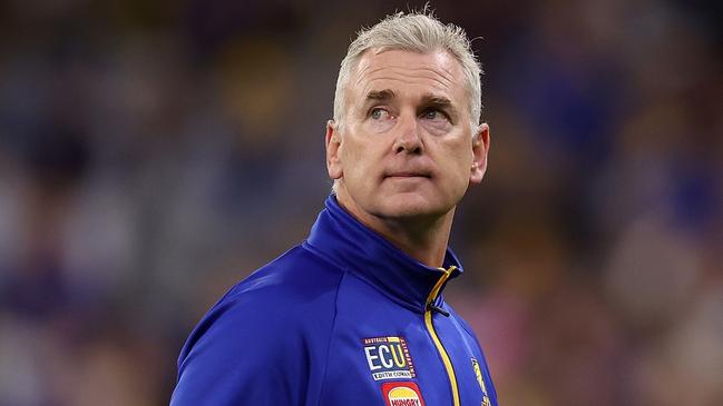 Adam Simpson lent a helping hand for the Mitchells. Picture: Getty Images