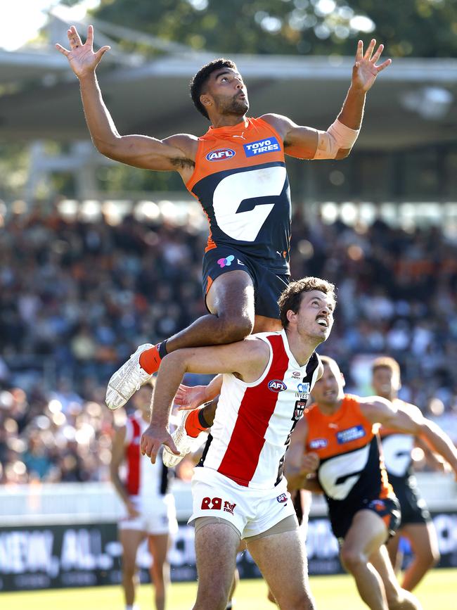 The Giants had a close shave last weekend against St Kilda, something Brown has become used to. Picture: Phil Hillyard