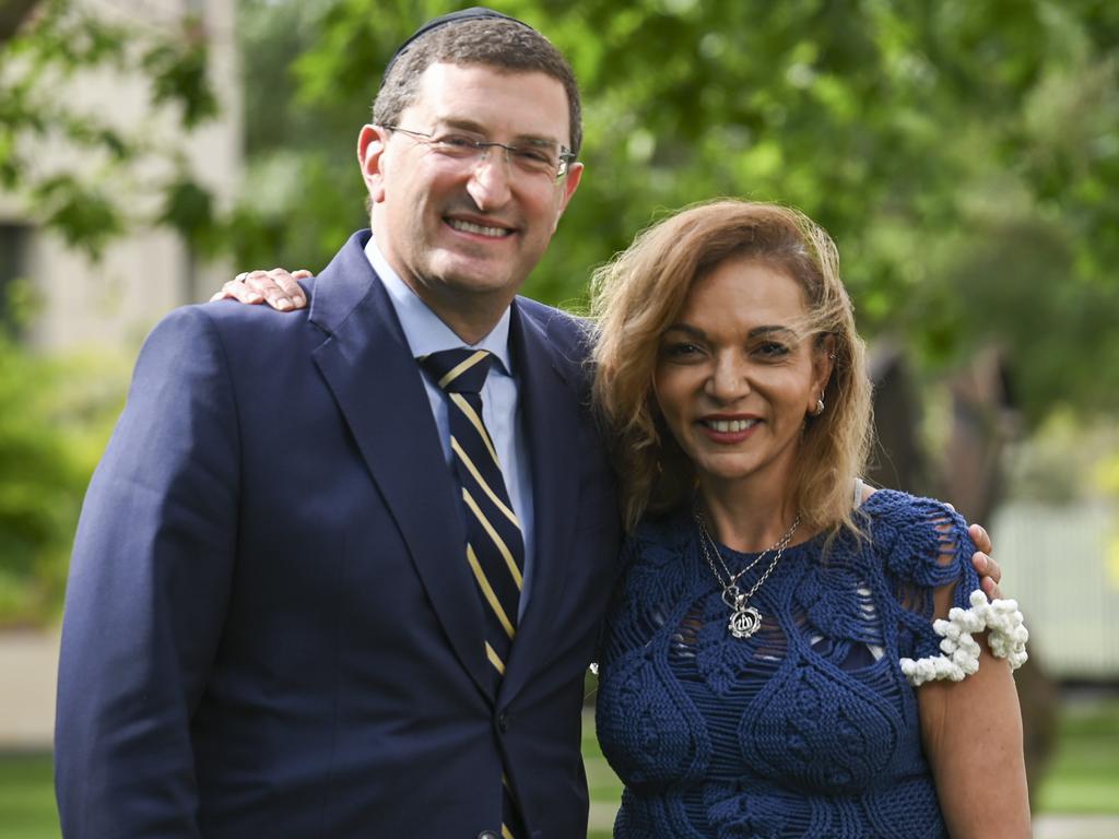 Opposition spokesman for Indigenous Australians Julian Leeser and Minister for Early Childhood Education Anne Aly at Parliament House in Canberra. Picture: Martin Ollman