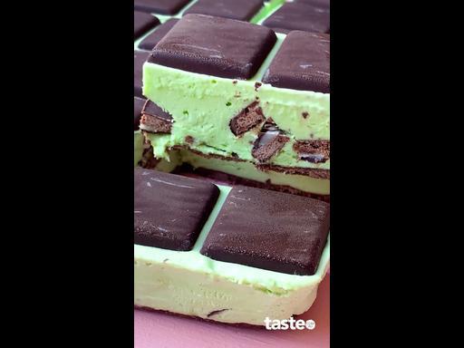 Choc-mint condensed milk ice-cream bars