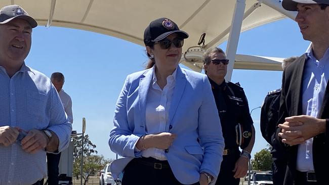 Premier Annastacia Palaszczuk watched a demonstration of the LAT in action with Bundaberg Mayor Jack Dempsey and Bundaberg MP Tom Smith.