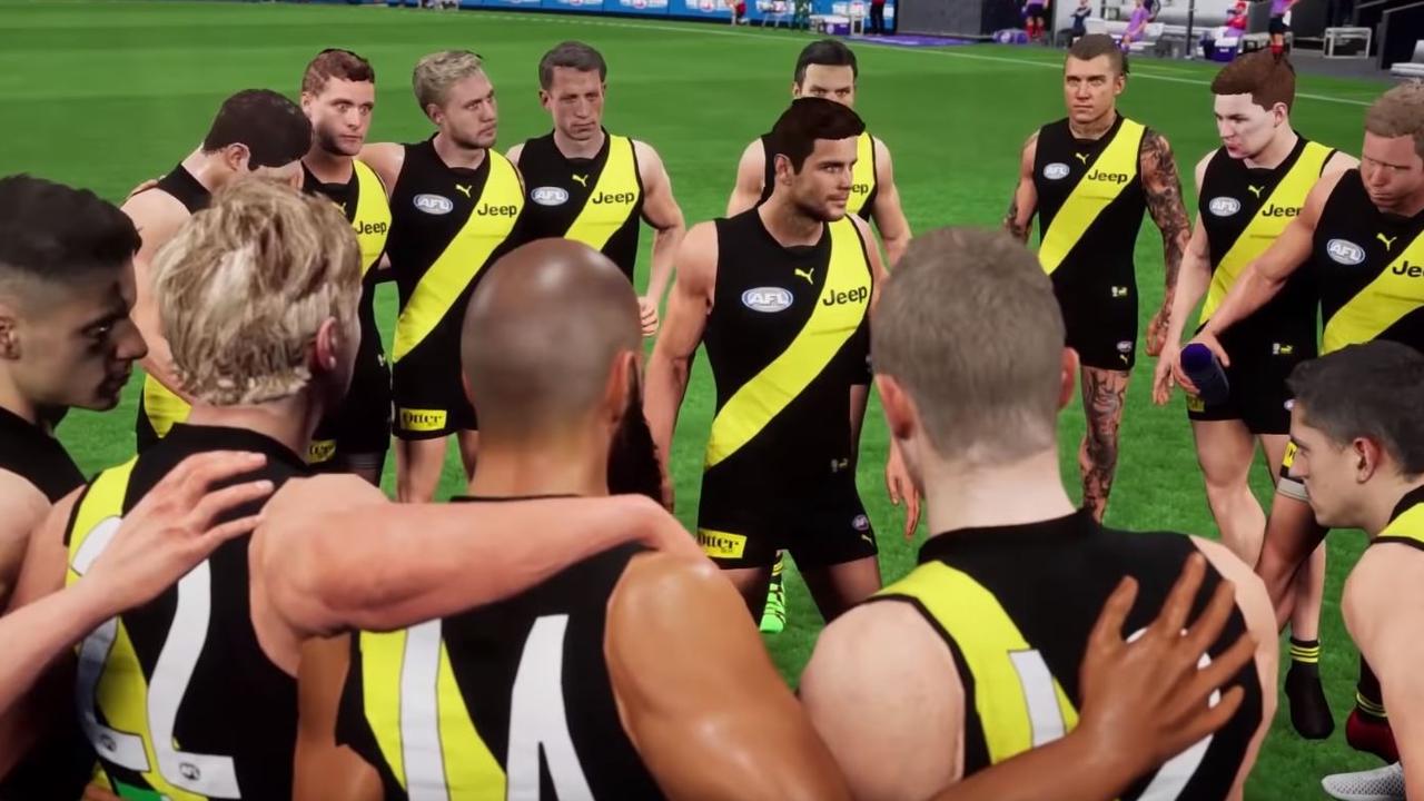 Trent Cotchin speaks to his Richmond teammates in the new AFL Evolution 2 trailer.