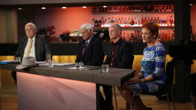 Paul Murray Live Pub Test: The Mavericks with Pauline Hanson, Clive Palmer, Bob Katter and Campbell Newman on the Gold Coast. Picture: NIGEL HALLETT