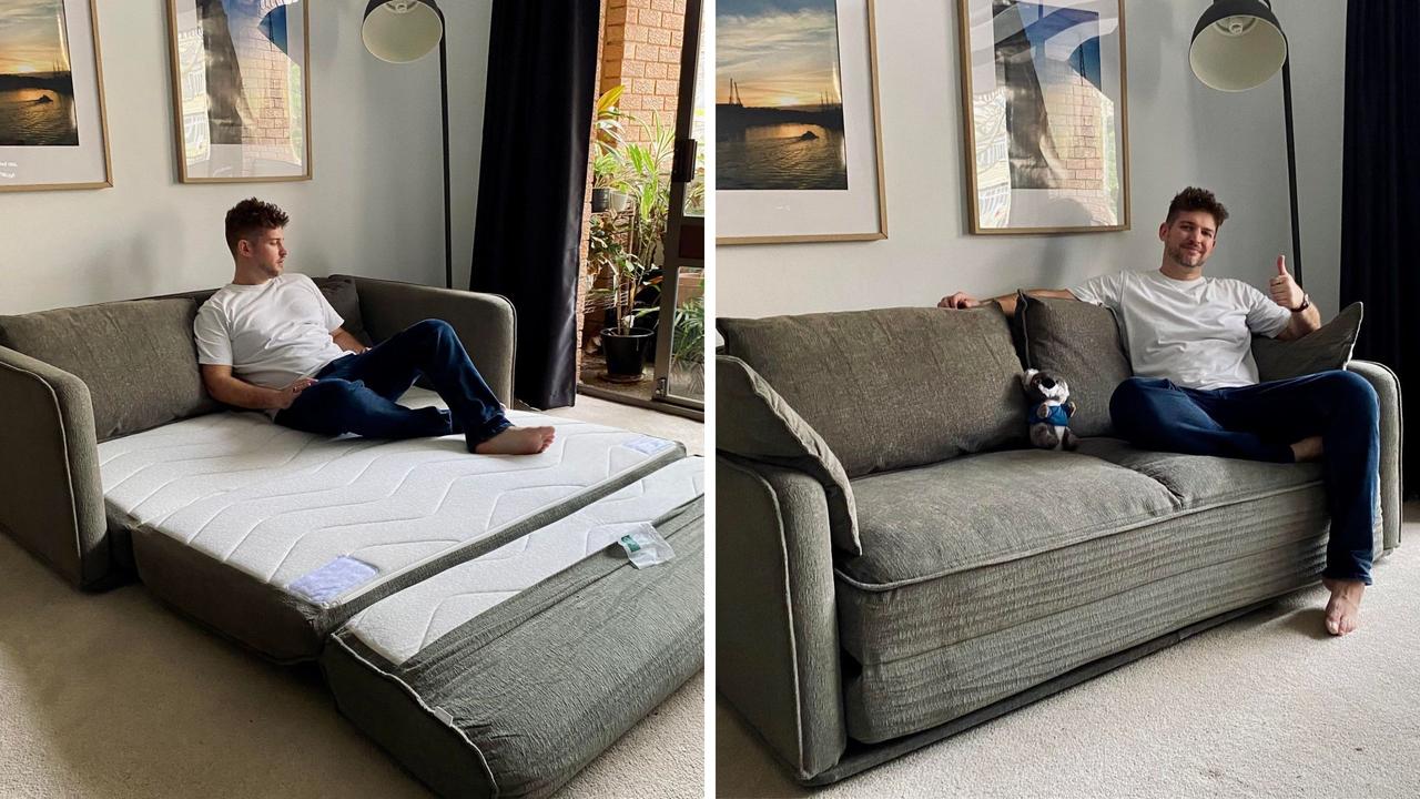 We road-tested the Koala Cushy Sofa Bed and it’s a versatile and comfy addition to your living room. Picture: Supplied