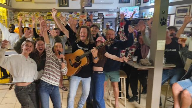 Kevin Sullivan performs at the Threeways Roadhouse in the Northern Territory.