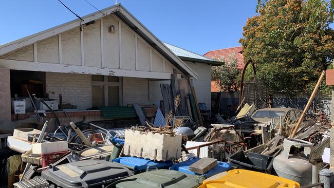 Stavros Routoulas’ “junkyard” property at Liberton Avenue. Photo: Caleb Bond