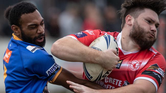 Backrower Kobe Chamberlain scored two tries and was one of the Eagles’ best. Pics by Julian Andrews.