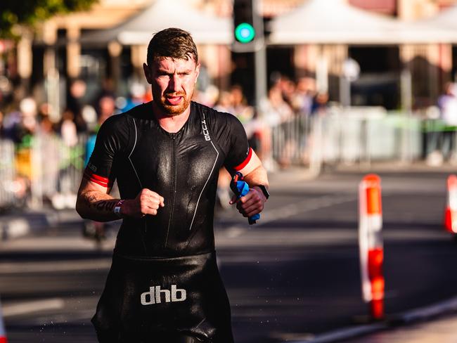 Competitors in the Ironman 70.3 Tasmania in Hobart Picture: Linda Higginson
