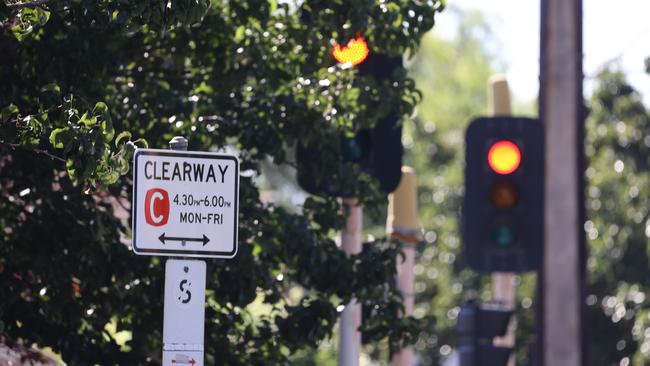 The pedestrian crossing lights outside Marryatville High School on Kensington Road. Picture: Russell Millard Photography