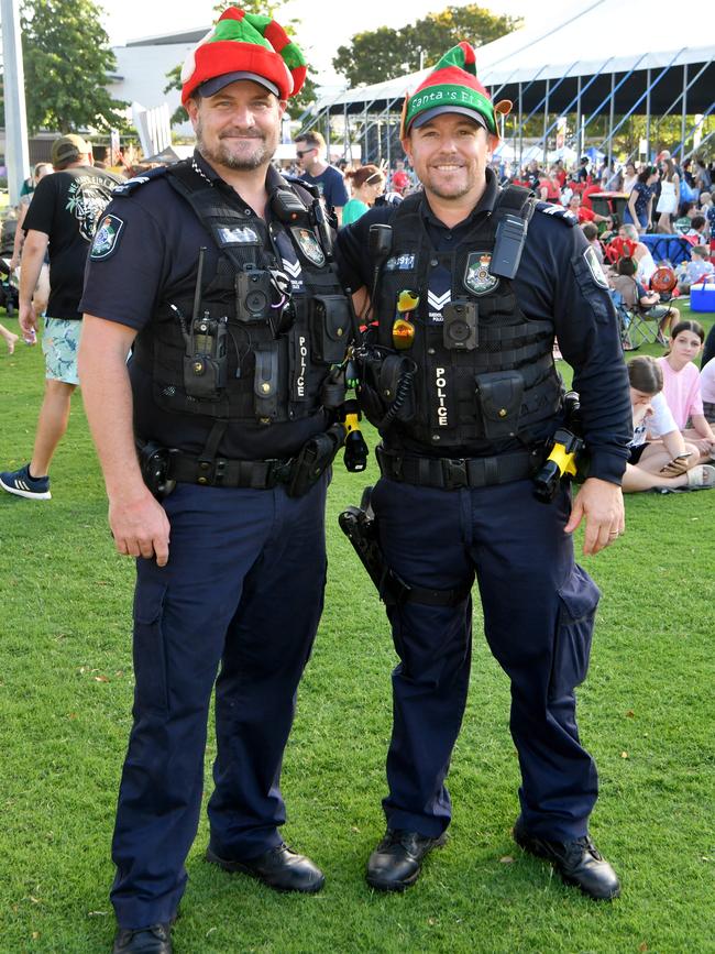 Carols by Candlelight at Riverway 2022. Senior Constable Joe Berra and Senior Constable Aaron Goldburg. Picture: Evan Morgan