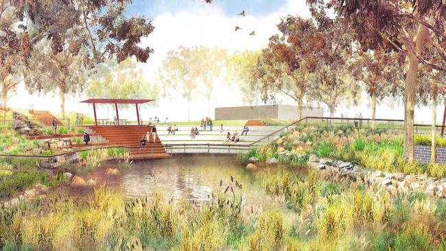 An artist impression’s of a wetland at Kensington Gardens Reserve. Source: Burnside Council