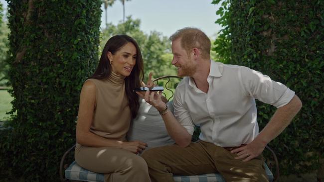 Prince Harry and Meghan Markle appeare din a video together this week. Picture: Responsible Technology Youth Power Fund/Vimeo