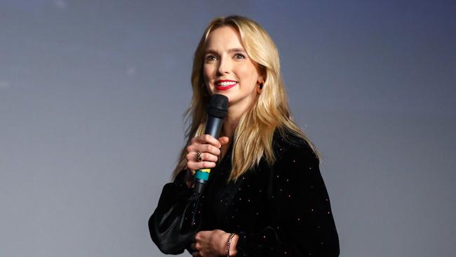 Jodie Comer on stage at the UK premiere of Free Guy. (Photo by Tim P. Whitby/Getty Images for Disney)