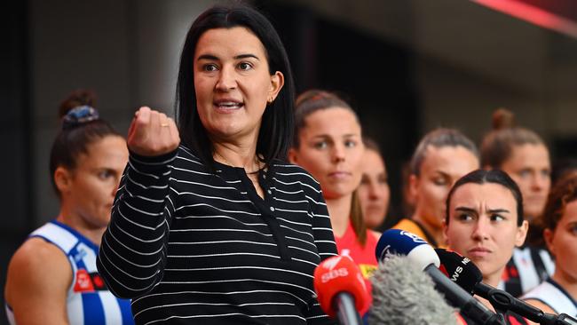 AFL football boss Laura Kane says the microchip technology will be used in every AFLW game this season. Picture: Morgan Hancock / Getty Images