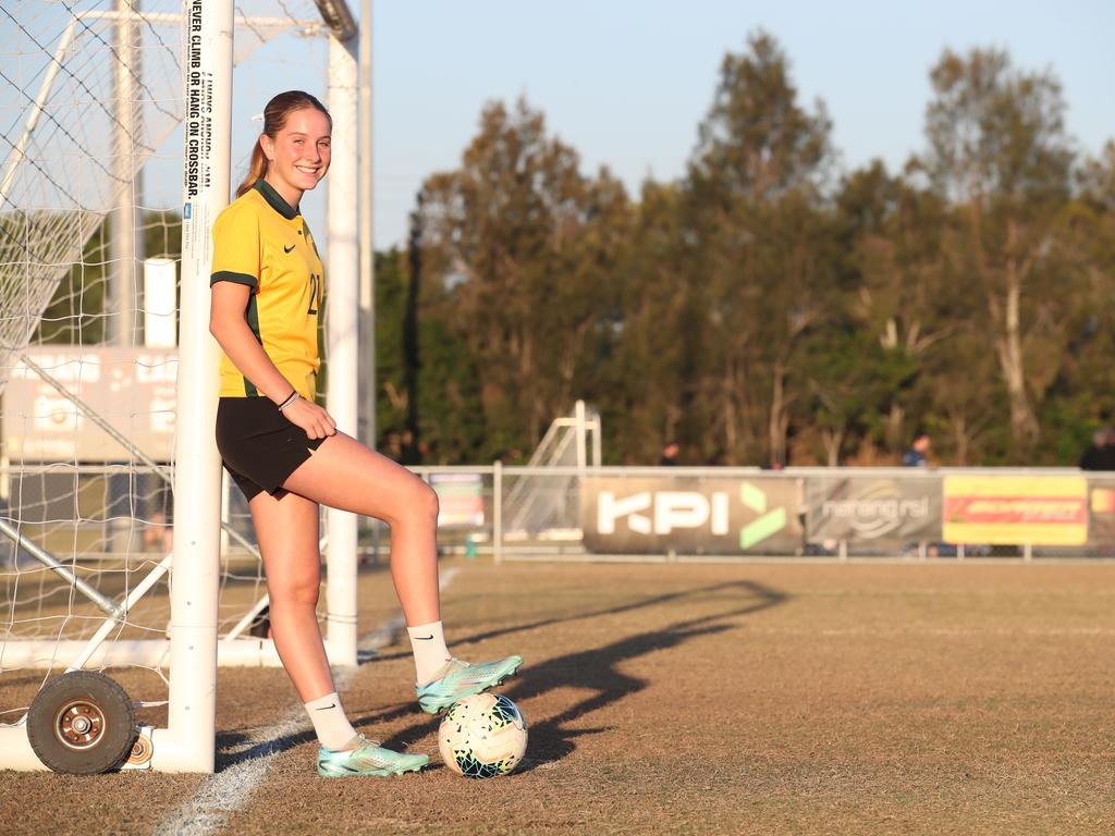 Gold Coast Knights player Shelby McMahon is captain of the under-17 Australian Junior Matildas, and dreams of making the senior squad one day. Picture Glenn Hampson