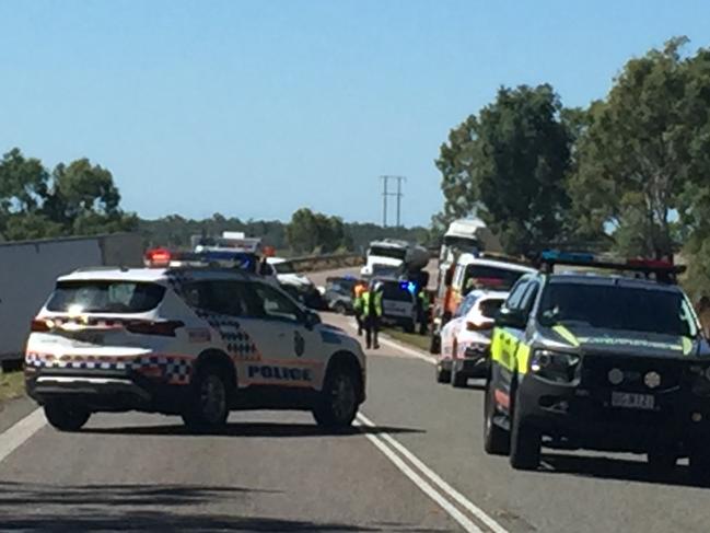 Police have closed the road after a crash just north of the AIMS turnoff on the Bruce Highway, south of Townsville.