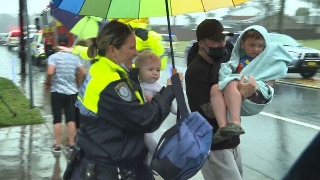 Emergency services helped evacuate a childcare centre in Leumeah on Friday. Picture: TNV