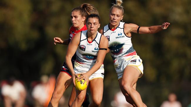 Ebony Marinoff in action for the Crows this AFLW season. Picture: Michael Willson/AFL Media