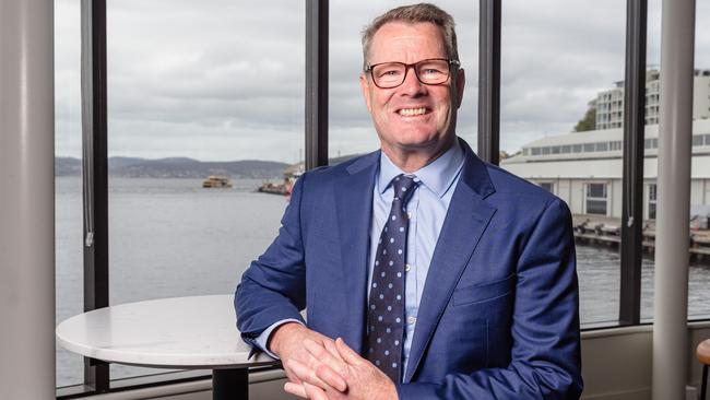 Hobart, Tasmania. Friday 3rd November 2023. Tasmanian AFL Club chair, Grant O’Brien at a business luncheon at Hobart Waterfront. Picture: Linda Higginson