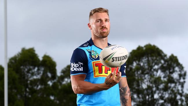 Gold Coast Titans player Bryce Cartwright gets ready for the start of the NRL season. Pics Adam Head