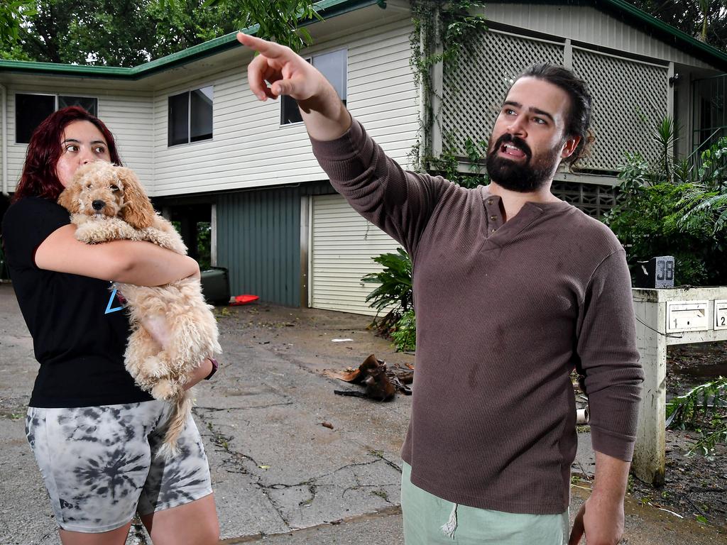 Daniela Vargas and Alex Sturdee with their dog Papita. Picture: John Gass