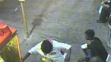 Images of an assault at the bus exchange.