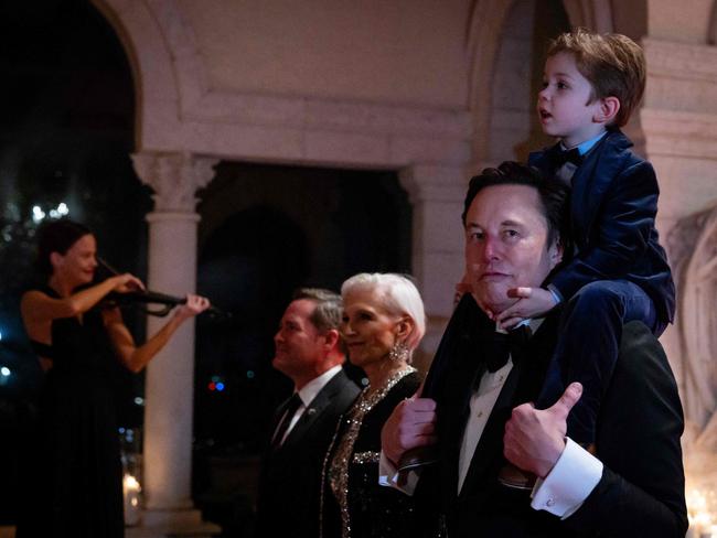 Tesla CEO Elon Musk arrives on New Year's Eve at the Mar-A-Lago club. Picture: Getty