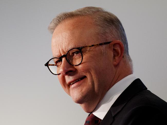 SYDNEY, AUSTRALIA - NewsWire Photos APRIL 11, 2024: Prime Minister Anthony Albanese during the launch of James BlundellÃs new Anzac Day song on Friday. Picture: NCA NewsWire / Nikki Short