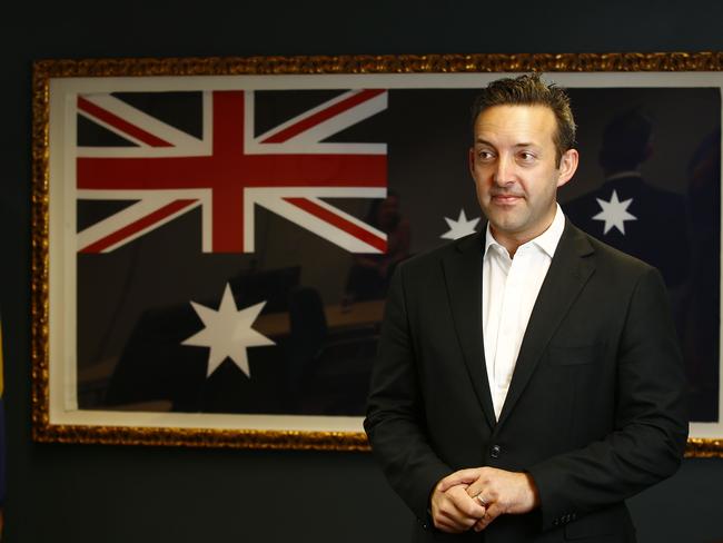 NSW RSL president James Brown in his Sydney office. Picture: John Appleyard