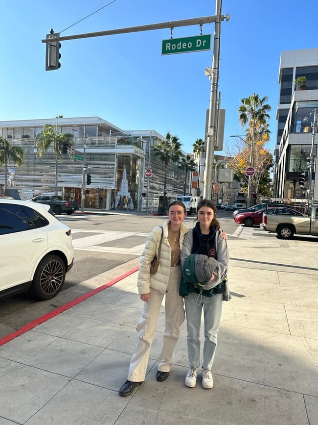 Rex Patrick and his two daughters "emergency spending" on Rodeo Drive in Los Angeles. Picture: Facebook