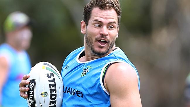 Aidan Sezer during Raiders training. Picture Kym Smith