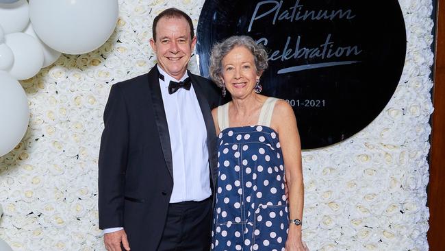 Advance Cairns CEO Dr Paul Sparshott and his wife Susan at the organisation’s platinum celebration gala ball at the Cairns Cruise Liner Terminal.