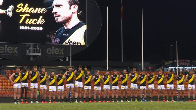 Richmond players paid tribute to Shane Tuck.