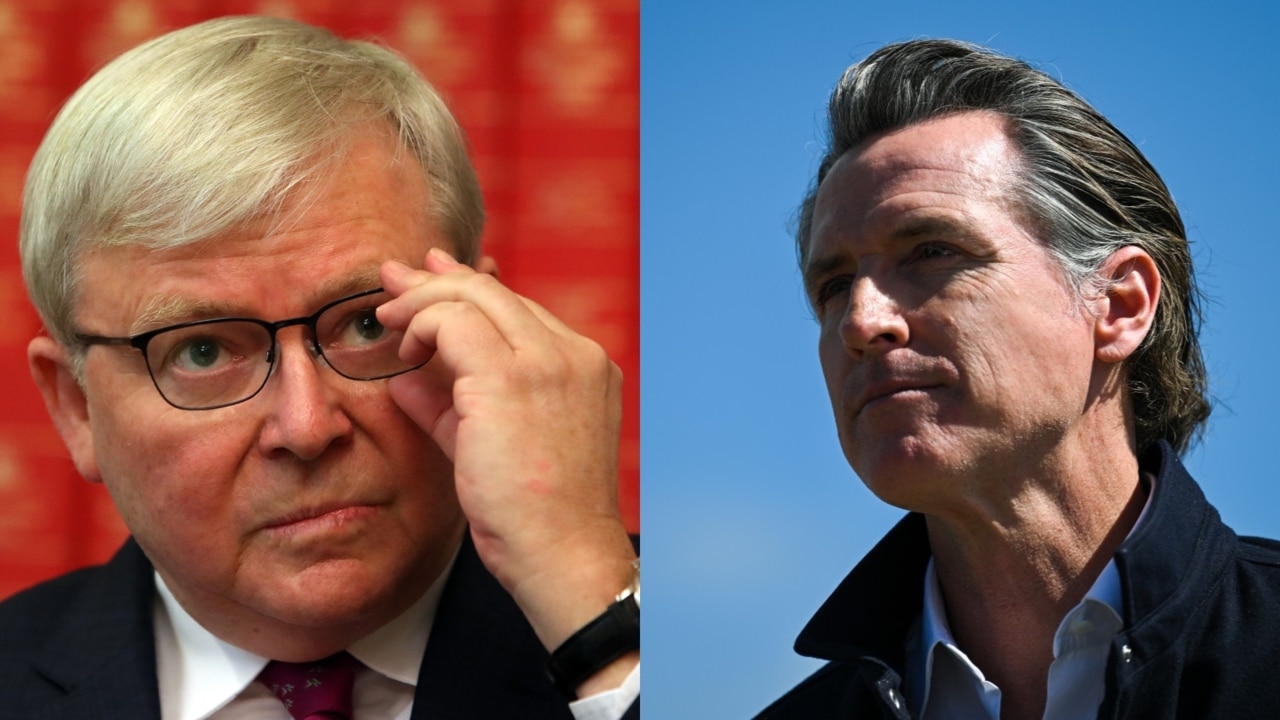 ‘Marriage made in heaven’: Kevin Rudd and Gavin Newsom exchange climate ideas