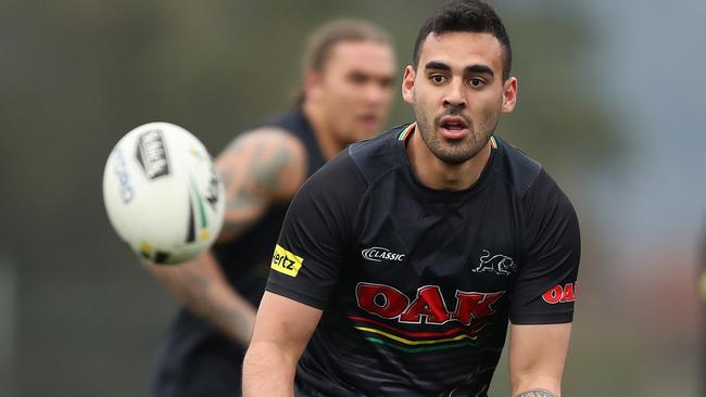 Tyrone May was stood down by the Penrith Panthers ahead of the trial game against Parramatta. Picture: Brett Costello