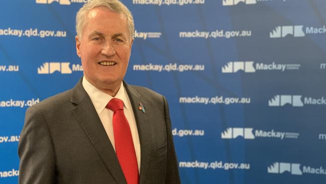 Mackay Mayor Greg Williamson apologised during a Mayoral minute over a social media post about the Camilleri St skate park. Picture: Duncan Evans