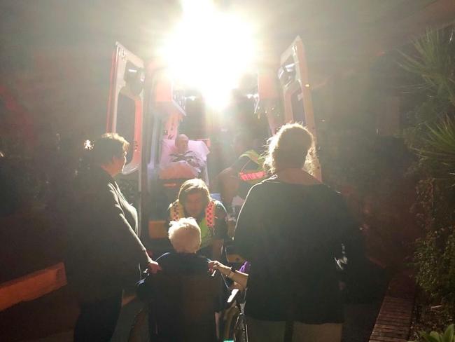 Residents in an ambulance as they were evacuated from the facility.