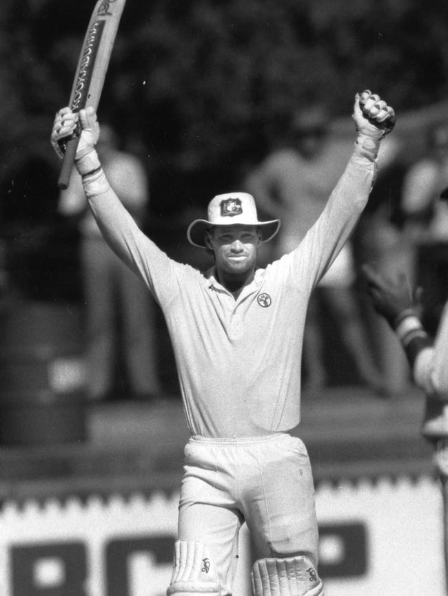 Jones celebrates at the Oval in 1990.