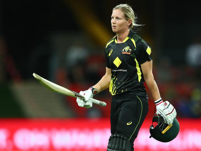 Meg Lanning smacked her own stumps over in a bizarre dismissal. Picture: Getty Images